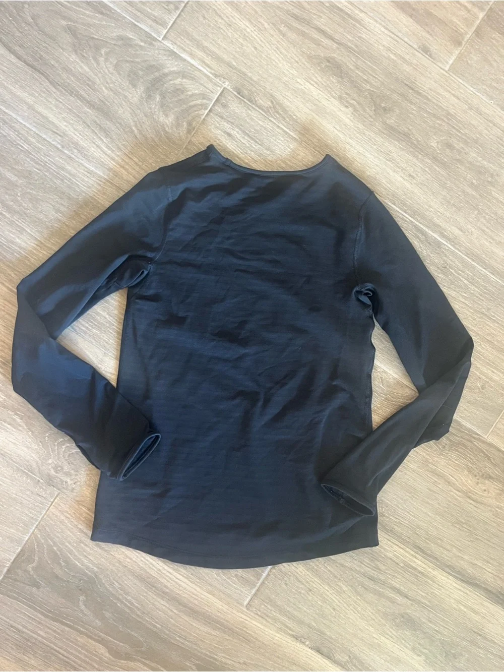 Nike Black Long Sleeve Tee with White Striped Logo